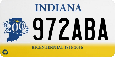 IN license plate 972ABA