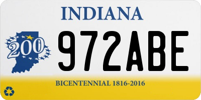 IN license plate 972ABE