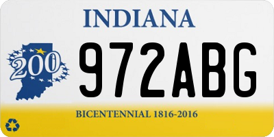 IN license plate 972ABG
