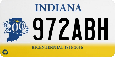 IN license plate 972ABH