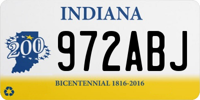IN license plate 972ABJ