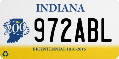 IN license plate 972ABL