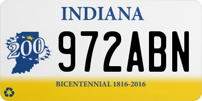 IN license plate 972ABN