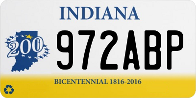 IN license plate 972ABP