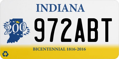 IN license plate 972ABT