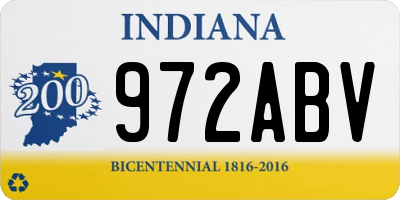 IN license plate 972ABV