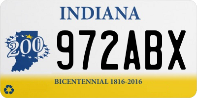 IN license plate 972ABX