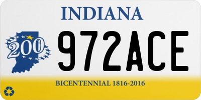 IN license plate 972ACE