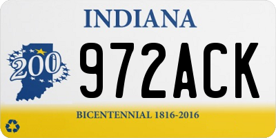 IN license plate 972ACK