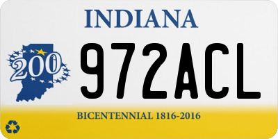 IN license plate 972ACL