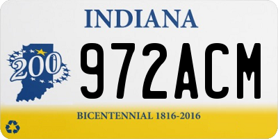 IN license plate 972ACM