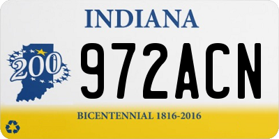 IN license plate 972ACN