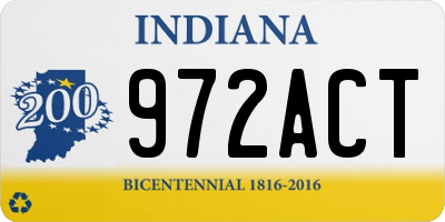 IN license plate 972ACT