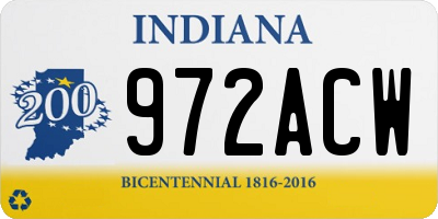 IN license plate 972ACW