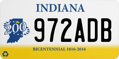 IN license plate 972ADB