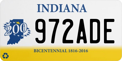 IN license plate 972ADE