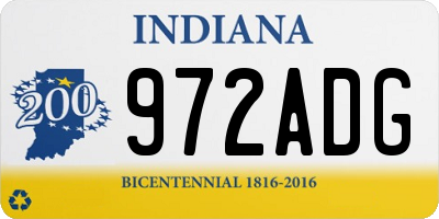 IN license plate 972ADG