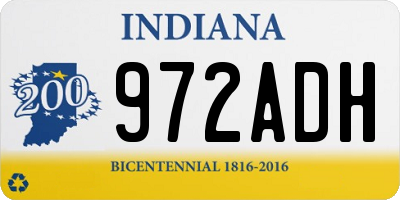 IN license plate 972ADH