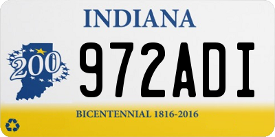 IN license plate 972ADI
