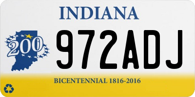 IN license plate 972ADJ
