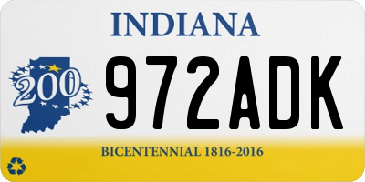 IN license plate 972ADK