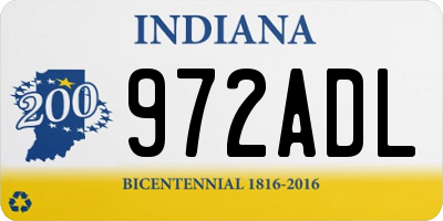 IN license plate 972ADL