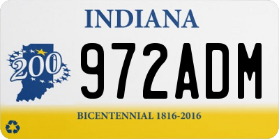 IN license plate 972ADM