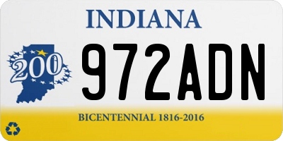IN license plate 972ADN