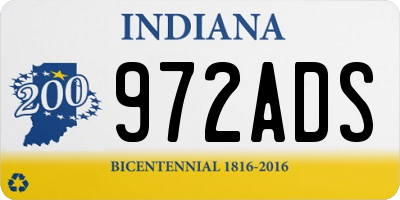 IN license plate 972ADS