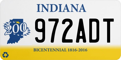 IN license plate 972ADT