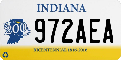 IN license plate 972AEA
