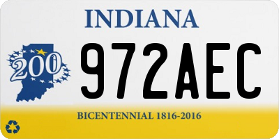 IN license plate 972AEC