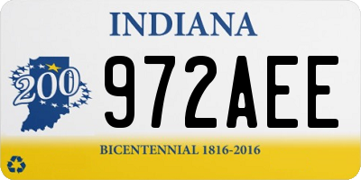 IN license plate 972AEE