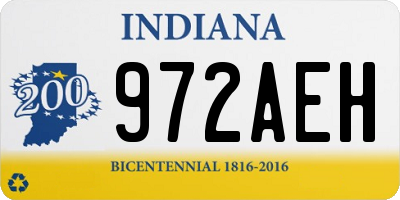 IN license plate 972AEH