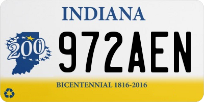 IN license plate 972AEN