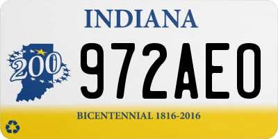 IN license plate 972AEO
