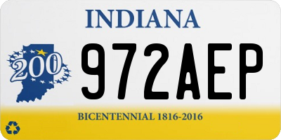 IN license plate 972AEP