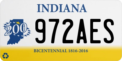 IN license plate 972AES
