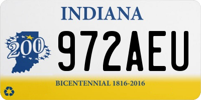 IN license plate 972AEU