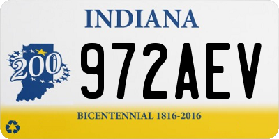 IN license plate 972AEV