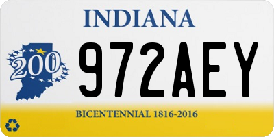 IN license plate 972AEY
