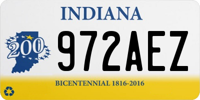 IN license plate 972AEZ