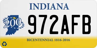 IN license plate 972AFB