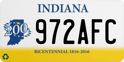 IN license plate 972AFC