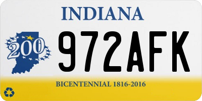 IN license plate 972AFK