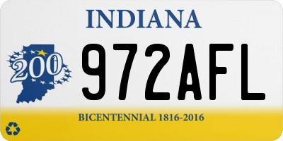 IN license plate 972AFL
