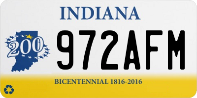 IN license plate 972AFM