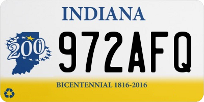 IN license plate 972AFQ
