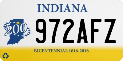 IN license plate 972AFZ