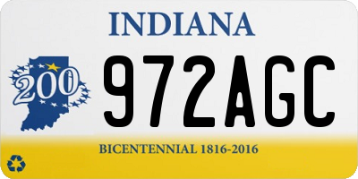 IN license plate 972AGC